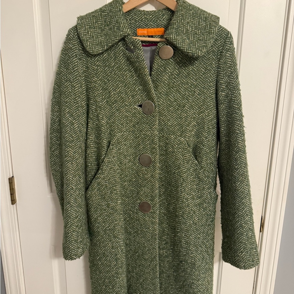Cynthia Cynthia Steffe Wool Blend Herringbone Coat – Women’s Small – Green